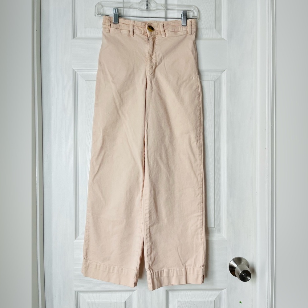 Marine Layer Bridget Slim Wide Leg Crop Peach Size 2